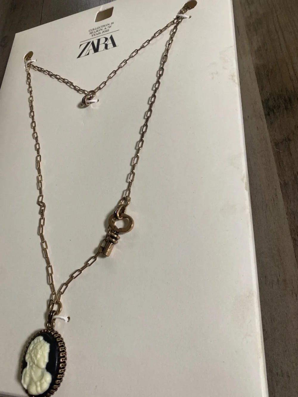 As Is NWT Zara 2 Pack Cameo Pendant Necklace